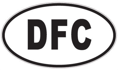 DFC - 3 Letter Initials Oval Sticker