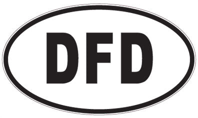 DFD - 3 Letter Initials Oval Sticker