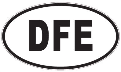DFE - 3 Letter Initials Oval Sticker