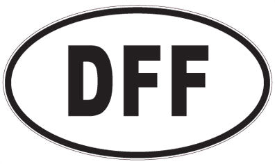 DFF - 3 Letter Initials Oval Sticker