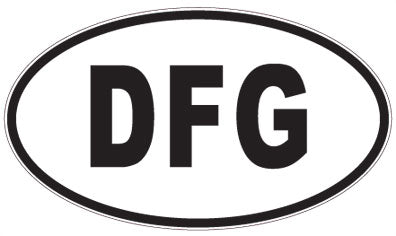 DFG - 3 Letter Initials Oval Sticker