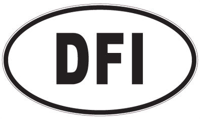 DFI - 3 Letter Initials Oval Sticker