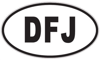 DFJ - 3 Letter Initials Oval Sticker