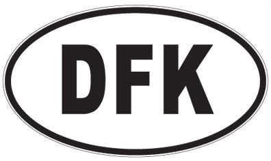 DFK - 3 Letter Initials Oval Sticker