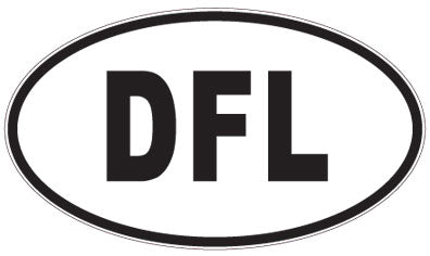 DFL - 3 Letter Initials Oval Sticker