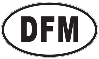 DFM - 3 Letter Initials Oval Sticker