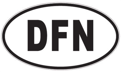 DFN - 3 Letter Initials Oval Sticker