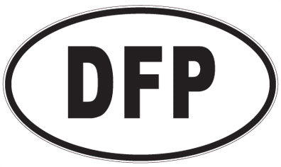 DFP - 3 Letter Initials Oval Sticker