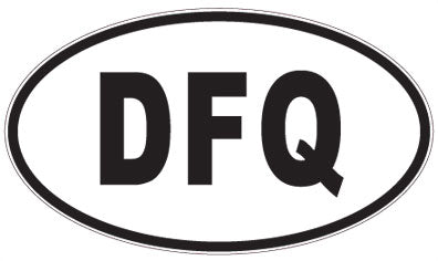 DFQ - 3 Letter Initials Oval Sticker