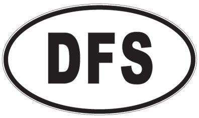 DFS - 3 Letter Initials Oval Sticker