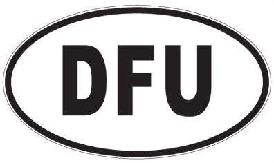 DFU - 3 Letter Initials Oval Sticker