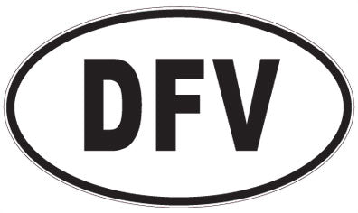 DFV - 3 Letter Initials Oval Sticker