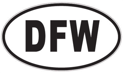 DFW - 3 Letter Initials Oval Sticker