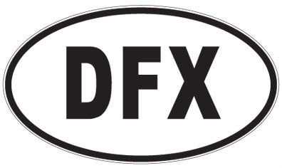DFX - 3 Letter Initials Oval Sticker