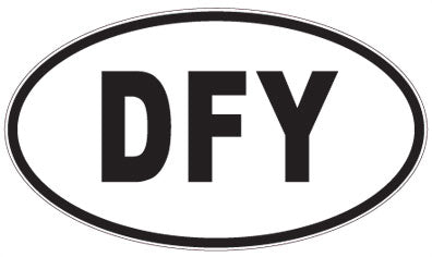 DFY - 3 Letter Initials Oval Sticker