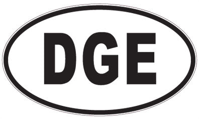 DGE - 3 Letter Initials Oval Sticker