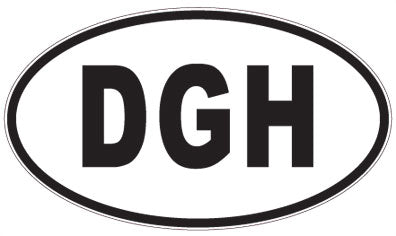 DGH - 3 Letter Initials Oval Sticker
