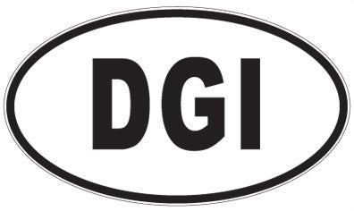 DGI - 3 Letter Initials Oval Sticker
