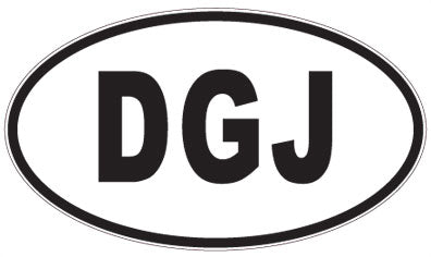 DGJ - 3 Letter Initials Oval Sticker