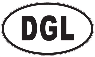 DGL - 3 Letter Initials Oval Sticker