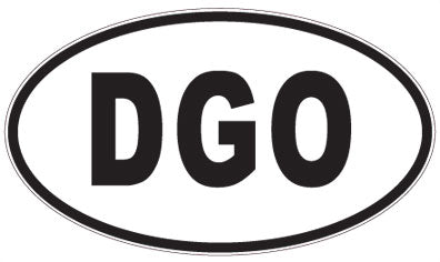 DGO - 3 Letter Initials Oval Sticker