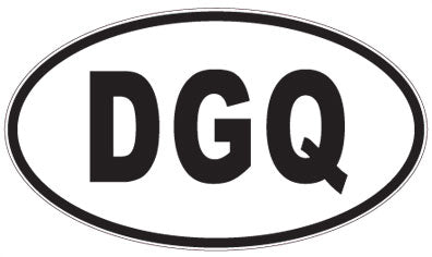 DGQ - 3 Letter Initials Oval Sticker
