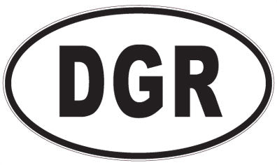 DGR - 3 Letter Initials Oval Sticker