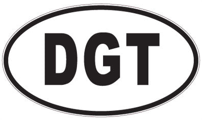 DGT - 3 Letter Initials Oval Sticker