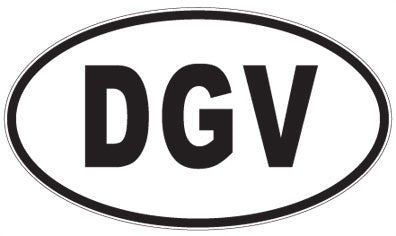 DGV - 3 Letter Initials Oval Sticker