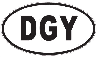 DGY - 3 Letter Initials Oval Sticker