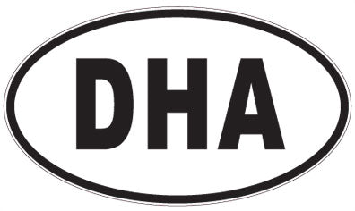 DHA - 3 Letter Initials Oval Sticker