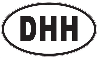 DHH - 3 Letter Initials Oval Sticker
