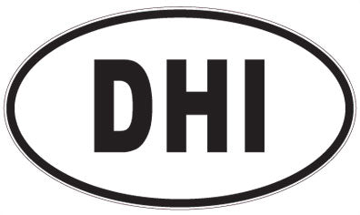 DHI - 3 Letter Initials Oval Sticker