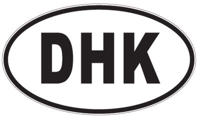 DHK - 3 Letter Initials Oval Sticker