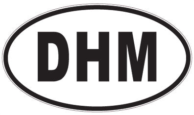 DHM - 3 Letter Initials Oval Sticker