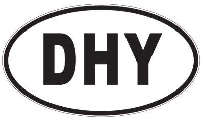 DHY - 3 Letter Initials Oval Sticker