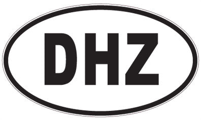 DHZ - 3 Letter Initials Oval Sticker