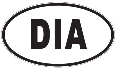 DIA - 3 Letter Initials Oval Sticker