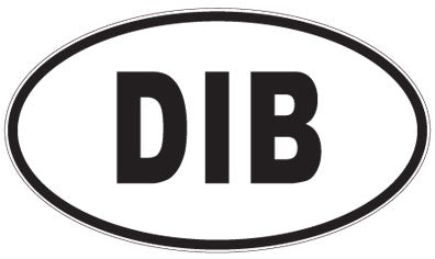 DIB - 3 Letter Initials Oval Sticker