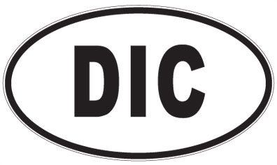 DIC - 3 Letter Initials Oval Sticker