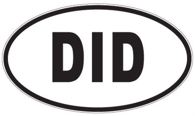 DID - 3 Letter Initials Oval Sticker