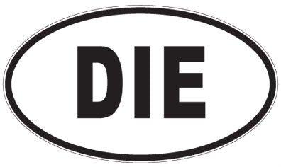 DIE - 3 Letter Initials Oval Sticker