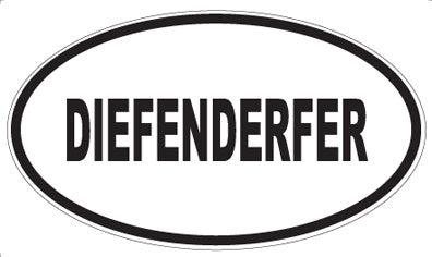 DIEFENDERFER - Oval Sticker