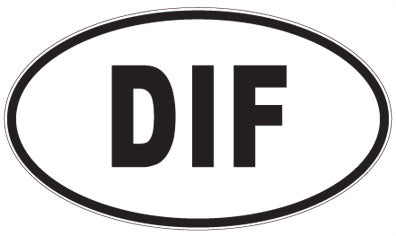 DIF - 3 Letter Initials Oval Sticker