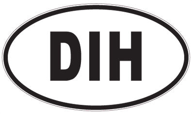 DIH - 3 Letter Initials Oval Sticker