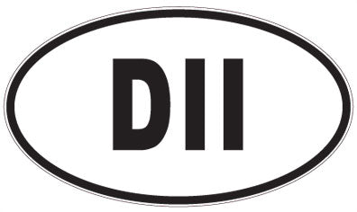 DII - 3 Letter Initials Oval Sticker