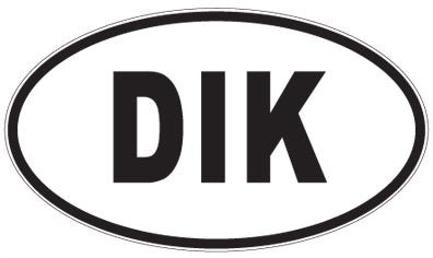 DIK - 3 Letter Initials Oval Sticker