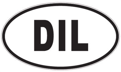 DIL - 3 Letter Initials Oval Sticker