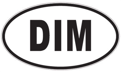 DIM - 3 Letter Initials Oval Sticker