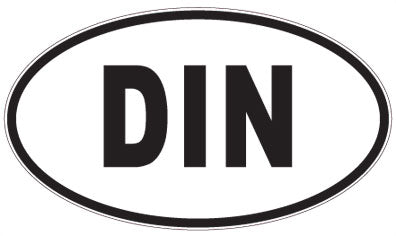 DIN - 3 Letter Initials Oval Sticker